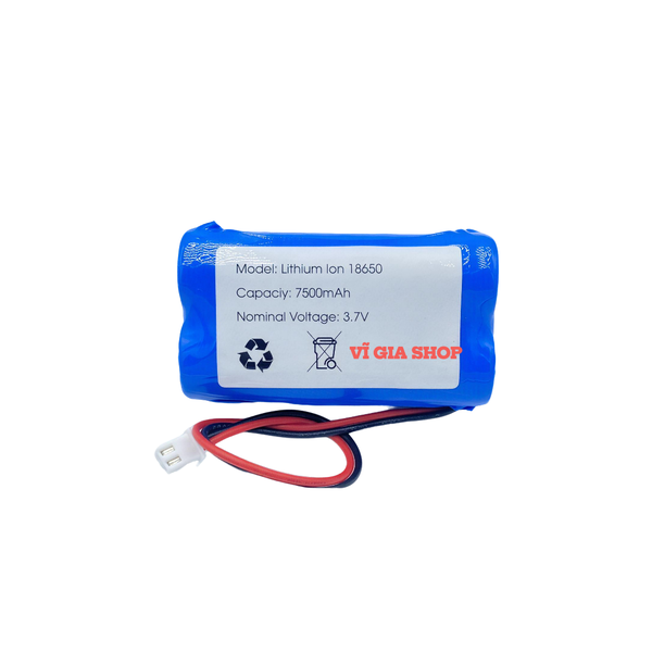 Pin Sạc Lithium-ion 1S 3.7V 7500mAh Jack XH 2.54mm (Tích Hợp Mạch BMS 3A)
