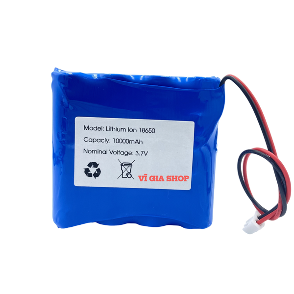 Pin Sạc Lithium-ion 1S 3.7V 10000mAh Jack XH 2.54mm (Tích Hợp Mạch BMS 3A)