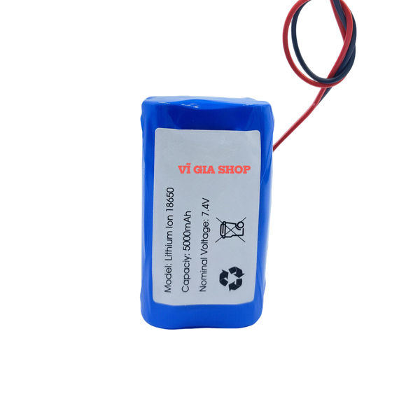 Pin Sạc Lithium-ion 2S 7.4V 5000mAh Jack XH 2.54mm 2P (Tích Hợp Mạch BMS 10A)