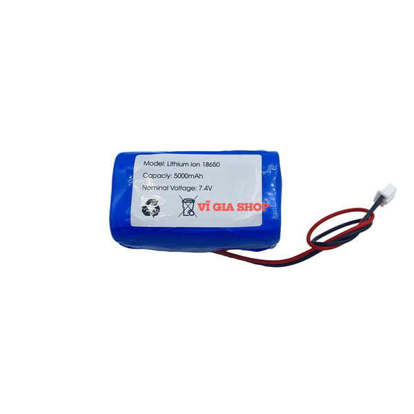 Pin Sạc Lithium-ion 2S 7.4V 5000mAh Jack XH 2.54mm 2P (Tích Hợp Mạch BMS 10A)