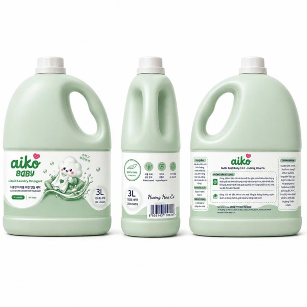 Combo 4 Can Nước Giặt Xả Cho Bé AIKO 3L Tiết Kiệm (Trọn Bộ 12 Lít Đủ Mùi)
