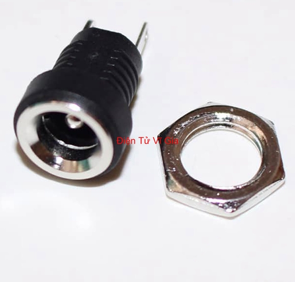 Jack Nguồn Cái DC-022B 5.5x2.1mm Bắt Vít Có Đai Ốc Chịu Tải 5A