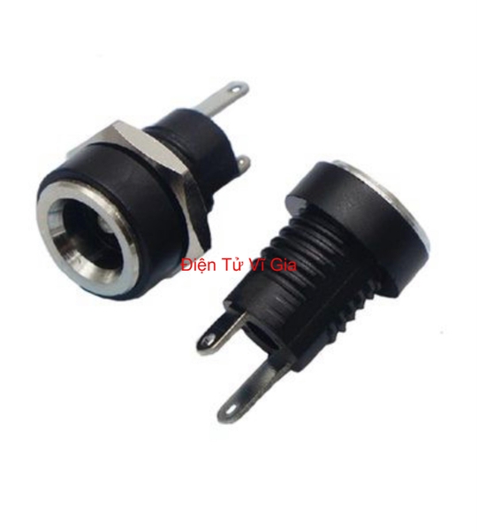 Jack Nguồn Cái DC-022B 5.5x2.1mm Bắt Vít Có Đai Ốc Chịu Tải 5A