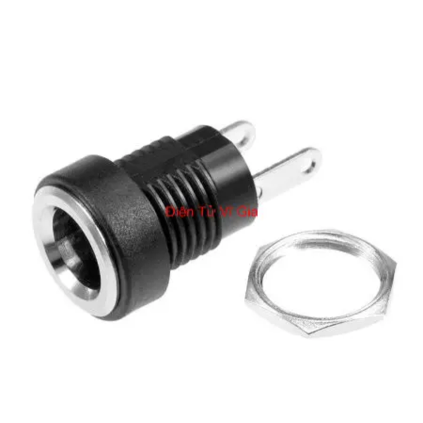 Jack Nguồn Cái DC-022B 5.5x2.1mm Bắt Vít Có Đai Ốc Chịu Tải 5A
