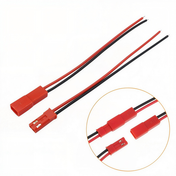 Cặp Dây Jack Nối JST 2P Đực Cái Dây 22AWG Chịu Tải Cao (Dài 20cm - 30cm)