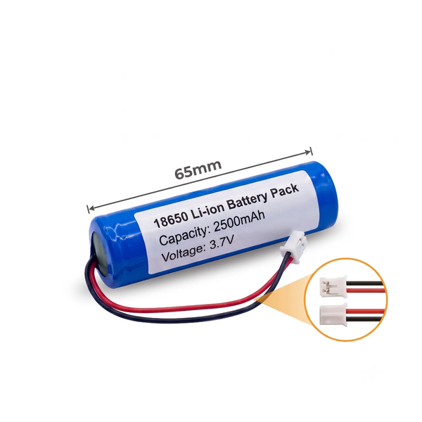 Pin Sạc Lithium-ion 1S 3.7V 2500mAh Jack PH 2.0mm (Tích Hợp Mạch BMS 3A)