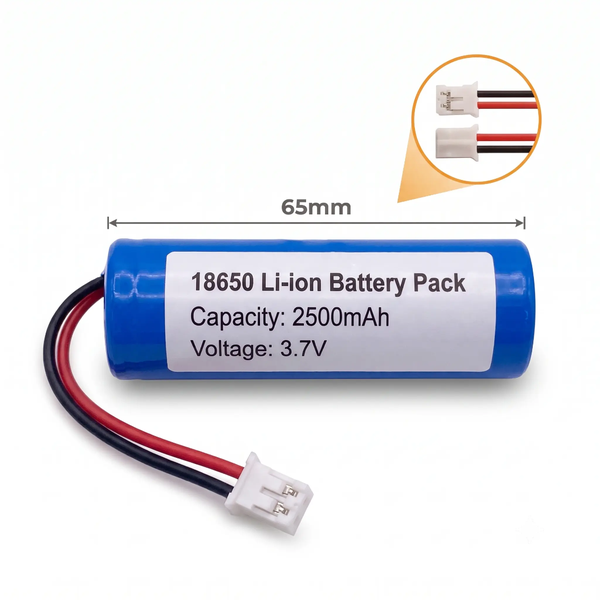 Pin Sạc Lithium-ion 1S 3.7V 2500mAh Jack PH 2.0mm (Tích Hợp Mạch BMS 3A)