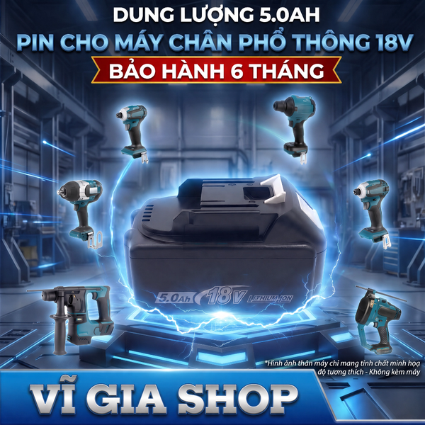 Pin Thay Thế 18V - 21V Dòng Xả Cao 50A Chân Pin Phổ Thông 4cm Sạc Adapter (Tương Thích Máy M-Series LXT)