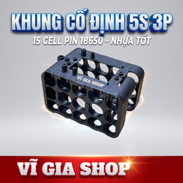 Khung Nhựa Cố Định Pin 10 Cell - 15 Cell 18650 Chân Phổ Thông M21 (Nhựa ABS)