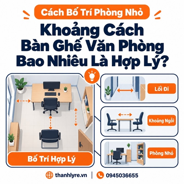 Bố Trí Bàn Ghế Văn Phòng Nhỏ: Khoảng Cách Bao Nhiêu Để Ngồi Thoải Mái?