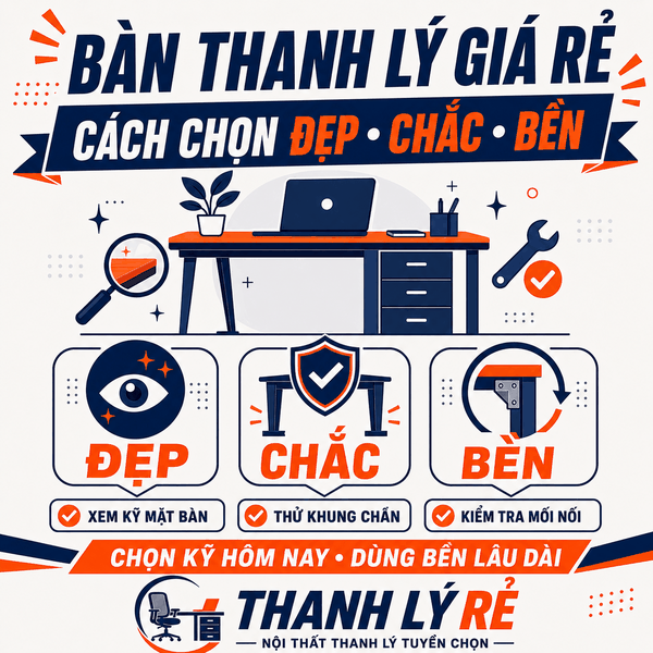 Bàn Thanh Lý Giá Rẻ: Kinh Nghiệm Chọn Bàn Đẹp, Chắc, Bền