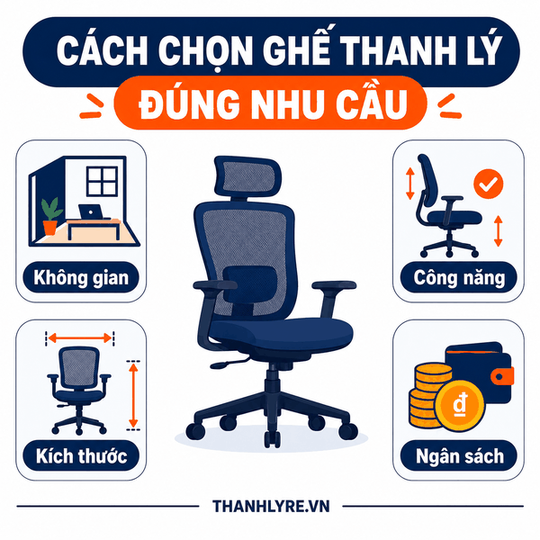 Mua Ghế Thanh Lý Đừng Chỉ Nhìn Kiểu Dáng: Cách Chọn Ghế Êm, Hợp Nhu Cầu Và Dễ Sử Dụng