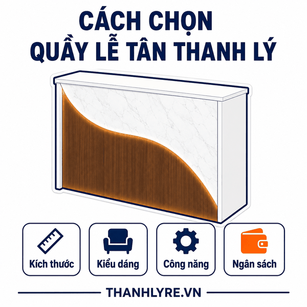 Quầy Lễ Tân Thanh Lý Nào Phù Hợp? Chọn Đúng Kích Thước Để Không Gian Gọn Và Chuyên Nghiệp