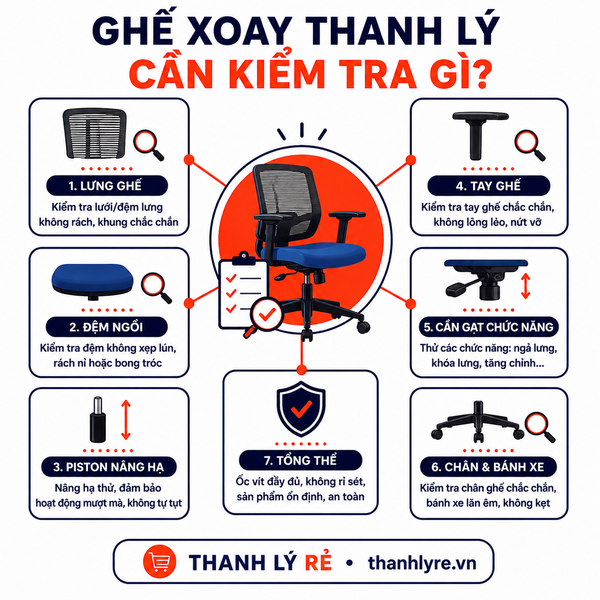Ghế Xoay Thanh Lý Cần Kiểm Tra Gì Trước Khi Mua?