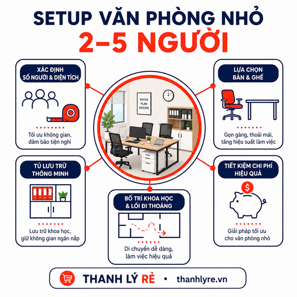 Setup Văn Phòng Nhỏ 2–5 Người Cần Chuẩn Bị Những Gì?