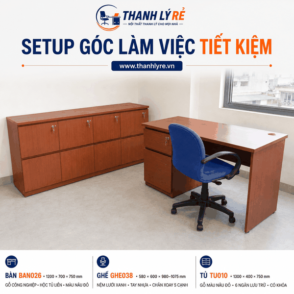Setup Nội Thất Tiết Kiệm – Combo Bàn Ghế Tủ Tuyển Chọn