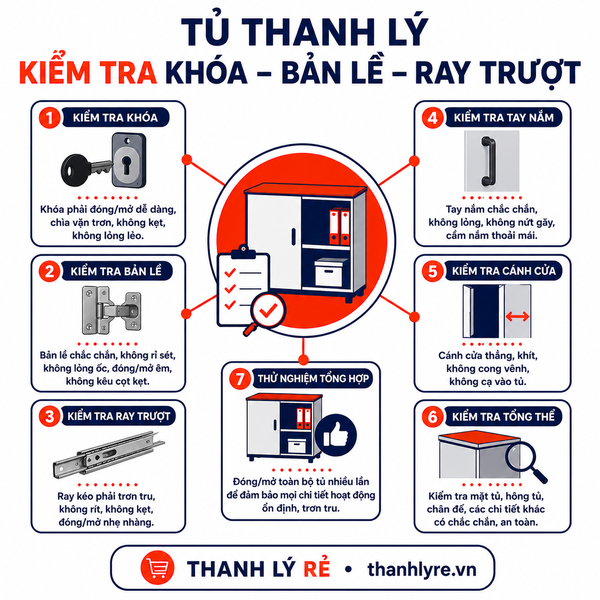 Tủ Thanh Lý Cần Kiểm Tra Khóa, Bản Lề Và Ray Trượt Thế Nào?