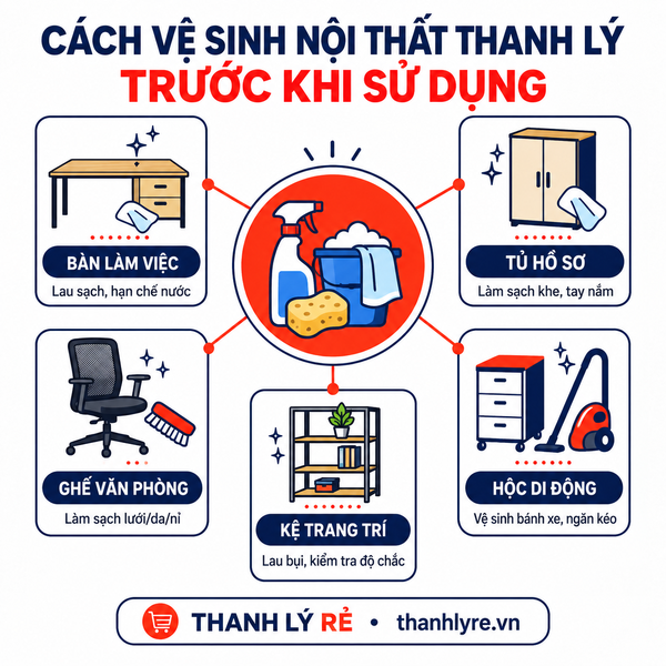 Cách Vệ Sinh Nội Thất Thanh Lý Trước Khi Sử Dụng