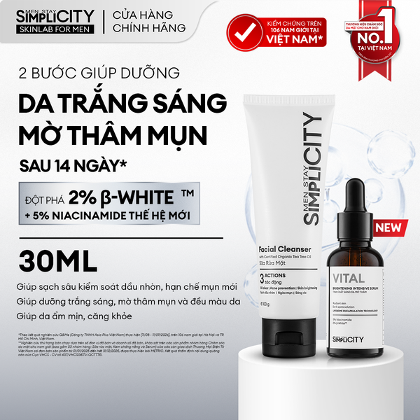 Combo 2 bước dưỡng trắng mờ thâm mụn Brightening Duo Pro