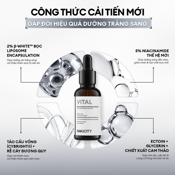 [NEW] Serum Vital Pro dưỡng trắng mờ thâm mụn 30ml