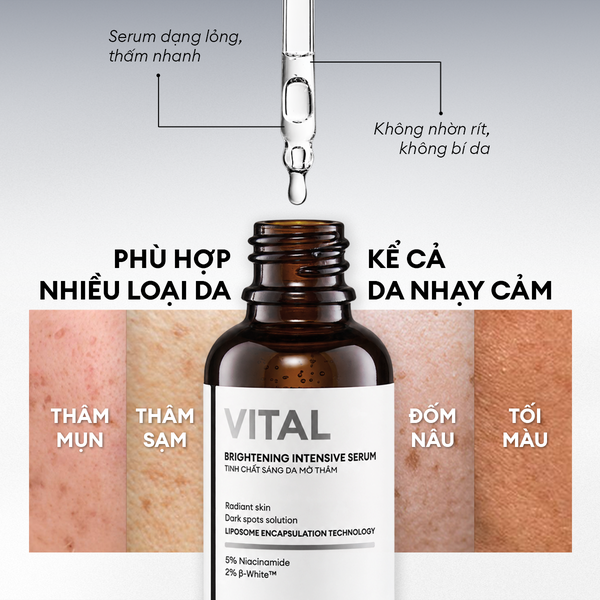 [NEW] Serum Vital Pro dưỡng trắng mờ thâm mụn 30ml