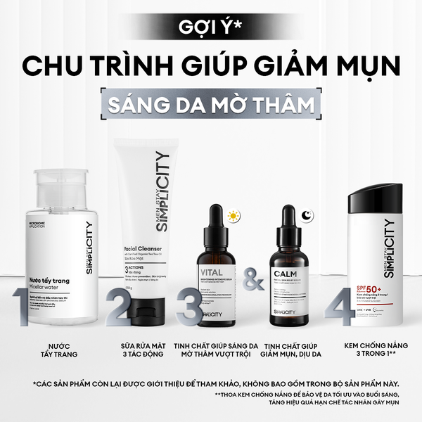 Combo serum giảm mụn mờ thâm Calm và Vital Pro