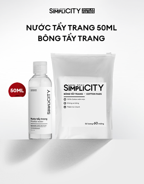 [QUÀ TẶNG KHÔNG BÁN] Combo Nước tẩy trang 50ml + Bông tẩy trang
