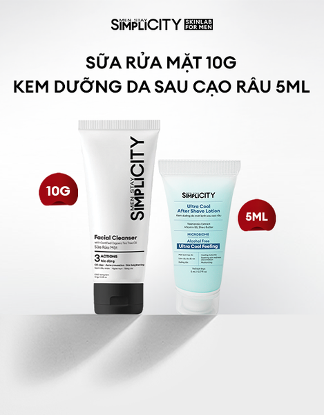 [QUÀ TẶNG KHÔNG BÁN] Combo Sữa rửa mặt 10g + Kem dưỡng sau cạo 5ml