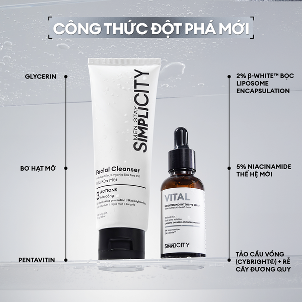 Combo 2 bước dưỡng trắng mờ thâm mụn Brightening Duo Pro