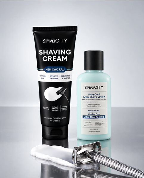 Combo Kem cạo râu Shaving Cream 100g + Kem dưỡng sau cạo râu Ultra Cool After Shave Lotion 100ml