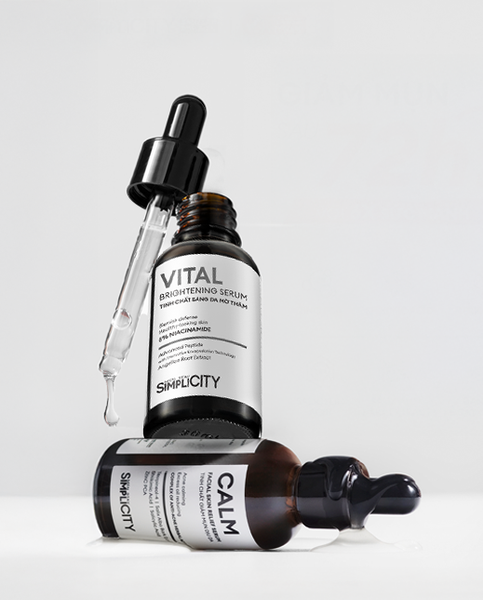Combo serum giảm mụn mờ thâm Calm và Vital (phiên bản 2025)