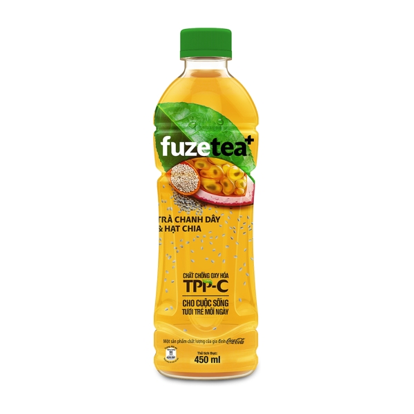Đồ Uống Fuze Tea Trà Đào Và Hạt Chia (450Ml *24 Chai)