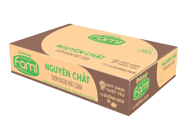 Sữa Đậu Nành Fami Nguyên Chất Vị Đường Đen (200ML * 36Hộp)