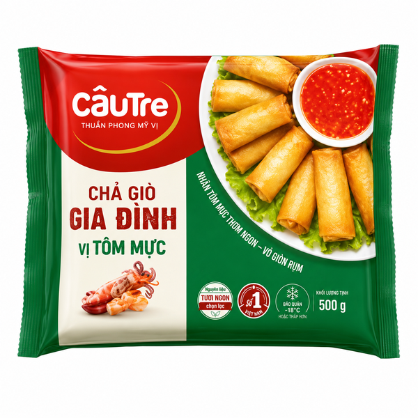 Chả Giò Gia Đình Vị Tôm Mực (440G * 20 Gói)