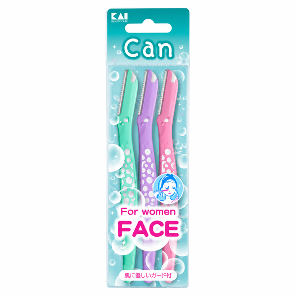 Dao Cạo Kai Can CBL-3P Lông Mày Lông Mặt Cho Nữ Set 3 Cây