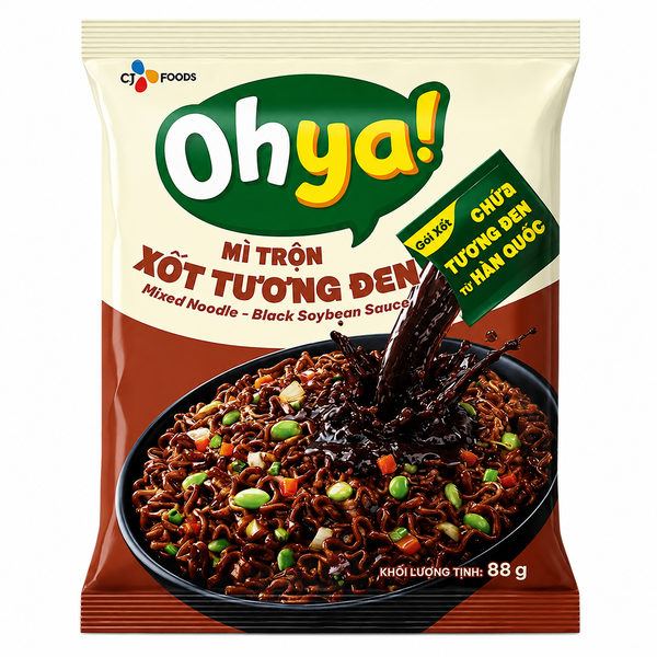Mì Trộn Xốt Tương Đen Oh Yah (88G * 30 Gói)
