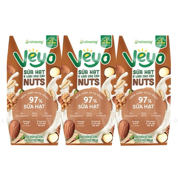 Sữa Hạt Veyo 5 Loại Hạt Cao Cấp (180ML * 24 Hộp)