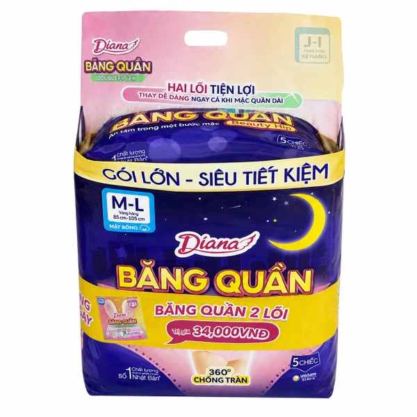 Băng Vệ Sinh Diana Băng Quần Size M-L (5 Miếng * 48 Gói)