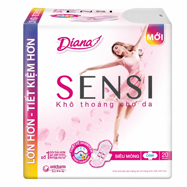 Băng Vệ Sinh Diana Sensi Siêu Mỏng Cánh (20 Miếng * 36 Gói)