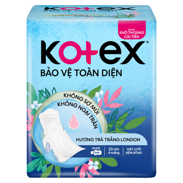 Băng Vệ Sinh Kotex Bảo Vệ Toàn Diện Siêu Mỏng Cánh 23CM (8 Miếng + 1 Gói Bông Tẩy Trang * 48 Gói)