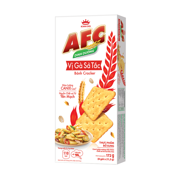 Bánh Cracker AFC Dinh Dưỡng Vị Gà Sả Tắc (172G * 16 Hộp)