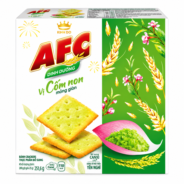 Bánh Cracker AFC Dinh Dưỡng Vị Rau (215.6G* 16 Hộp)