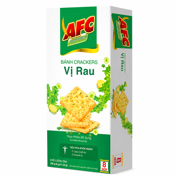 Bánh Cracker Afc Dinh Dưỡng Vị Rau (86G* 36 Hộp)