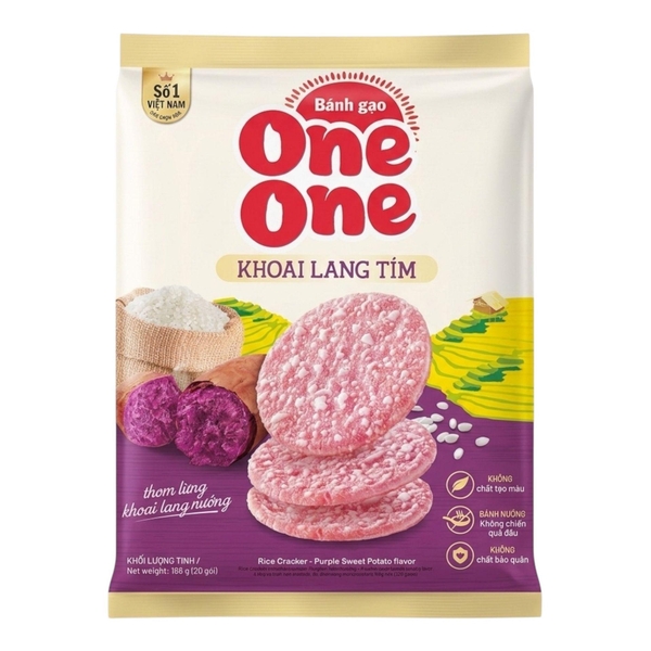 Bánh Gạo One One Khoai Lang Tím (100G*20 gói)