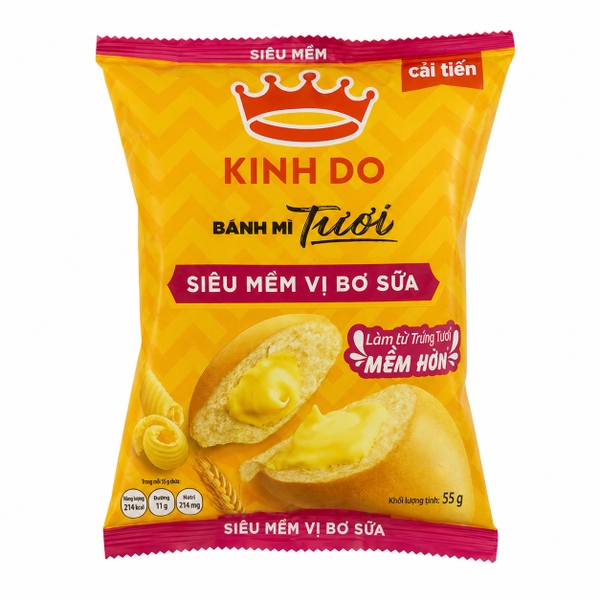 Bánh Mì Tươi Siêu Mềm Bơ Sữa (55G * 60 Gói)