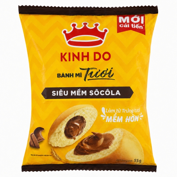 Bánh Mì Tươi Siêu Mềm Socola (55G * 60 Gói)
