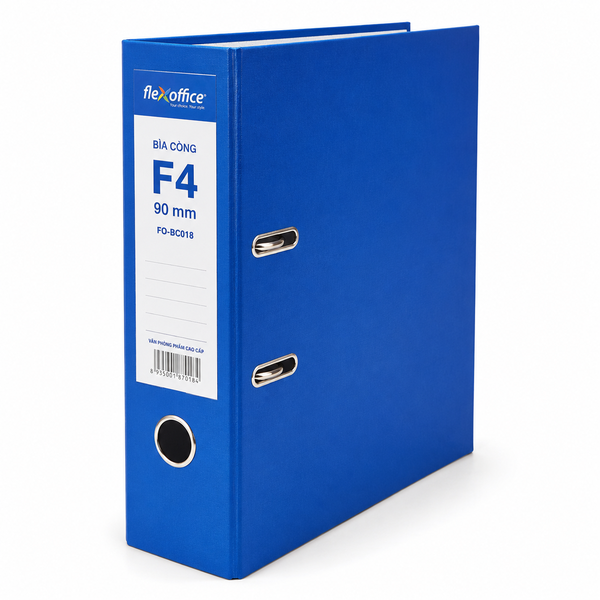 Bìa Còng F4 90 mm - Flex Office FO-BC018 - Màu Xanh Dương
