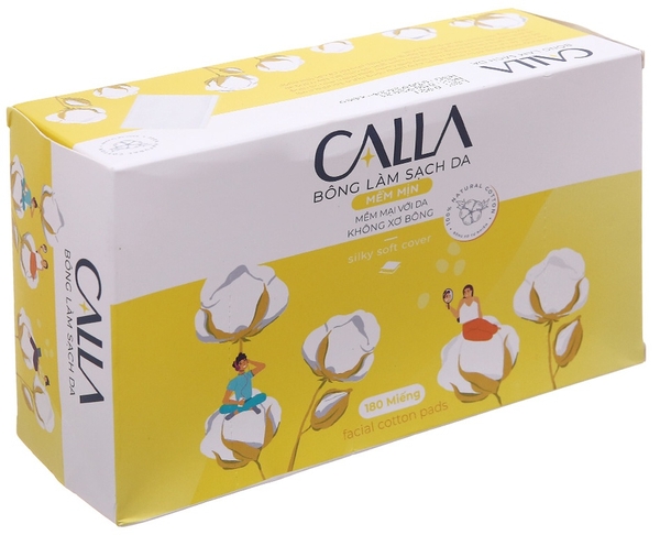 Bông Làm Sạch Da Calla Gân Mịn (180 Miếng*50 hộp)