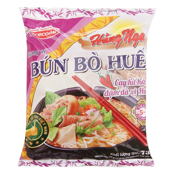 Bún Hằng Nga Hương Vị Bún Bò Huế (73G*30 Gói)