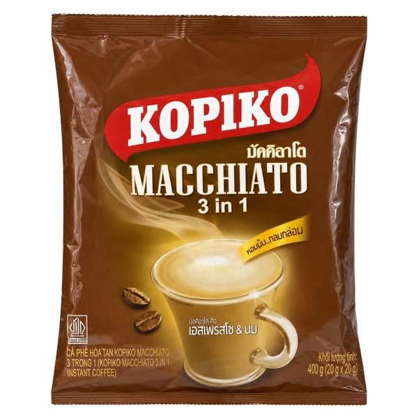 Cà Phê Hòa Tan Kopiko Macchiato 3 Trong 1 (400G * 24 hộp )